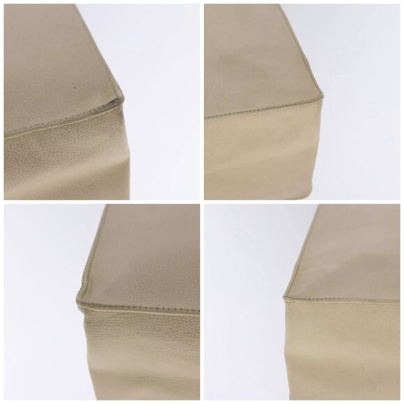 CHANEL COCO Mark Chain Tote Bag Caviar Skin Beige Gold CC Auth - Picture 15 of 16